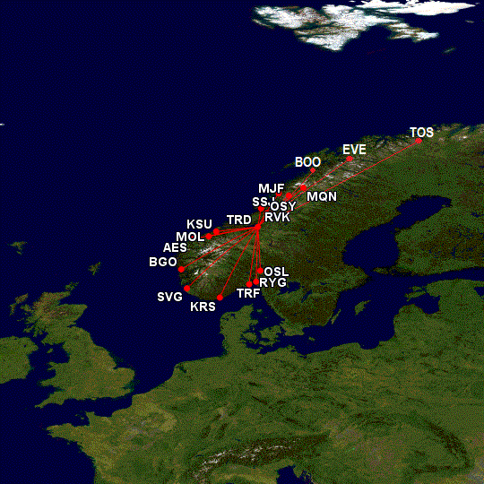 Rutekart Innland 2012