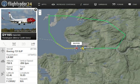 Norwegian Air Shuttle Boeing B737-800 Birdstrike